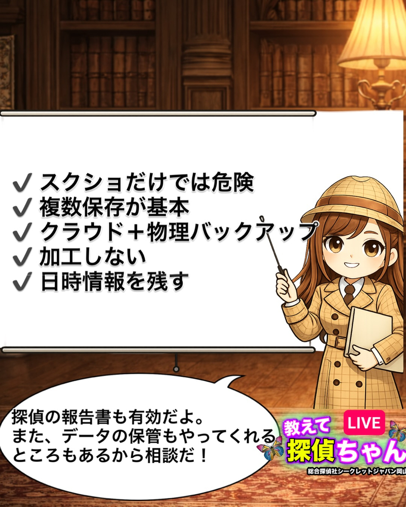 浮気の証拠を確保したあとに重要なのは、「正しい保存方法」です