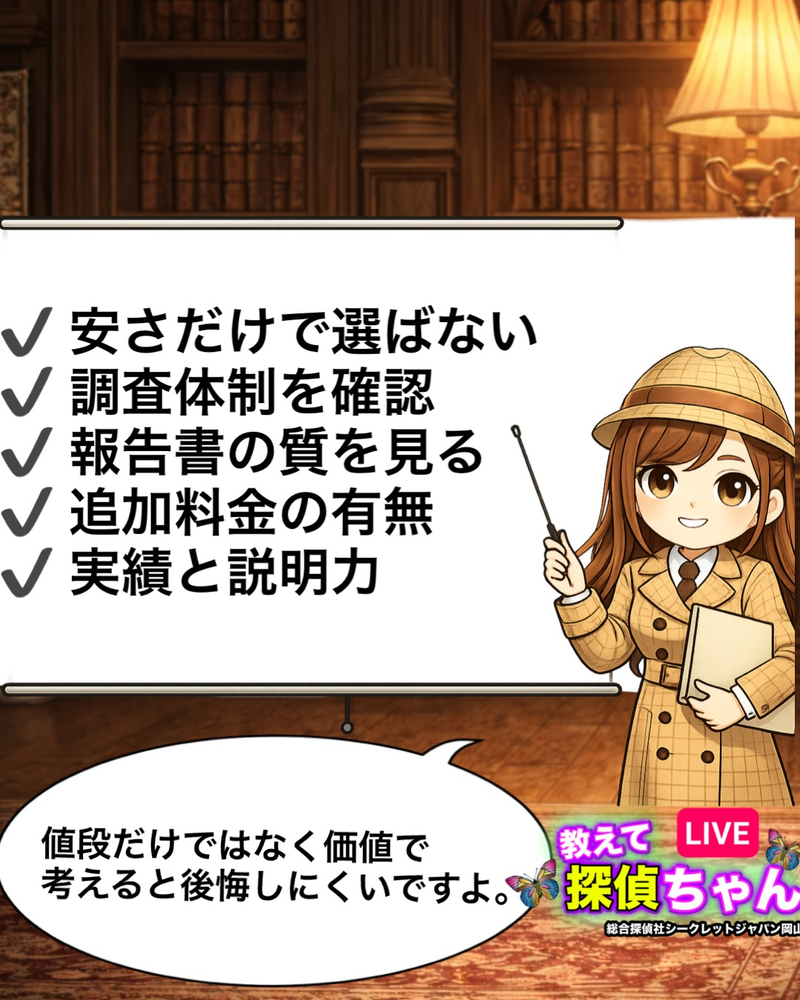 浮気調査や不倫調査を依頼する際、料金の安さだけで探偵を選ぶの