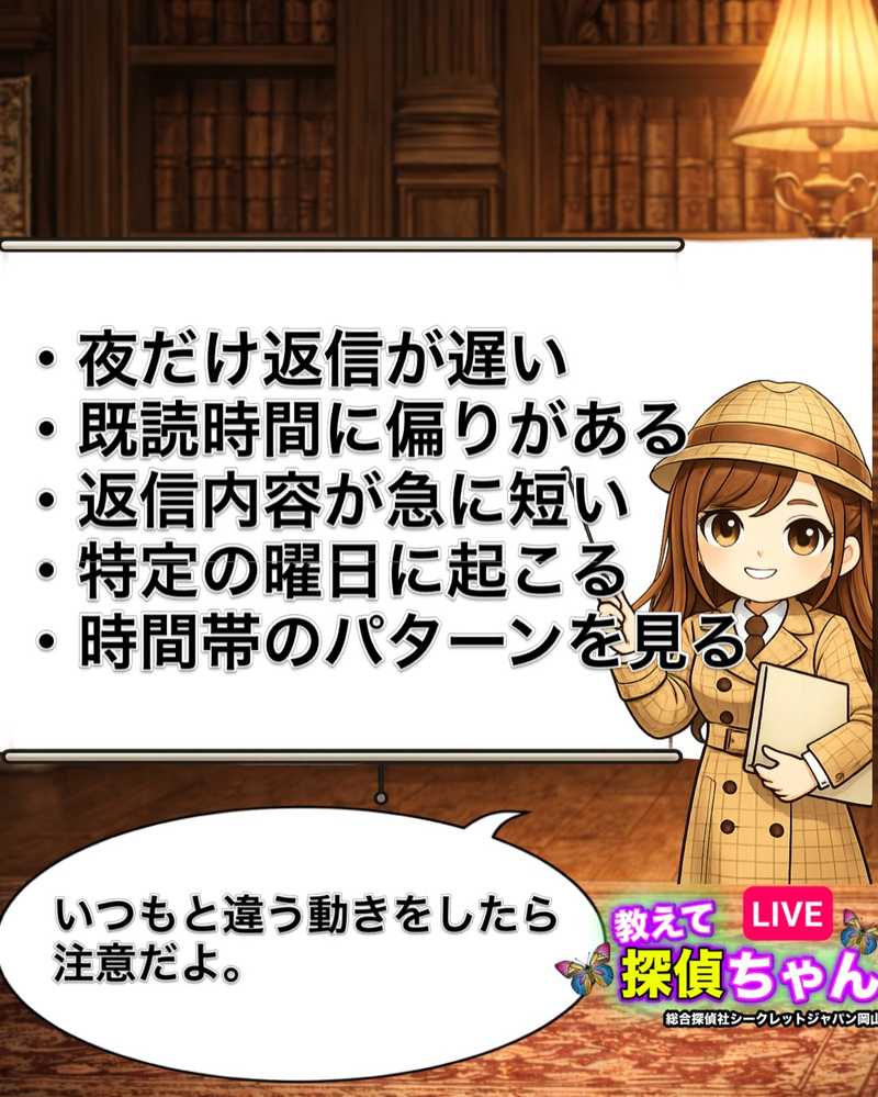浮気の兆候として多く見られるのが、連絡のタイミングの変化です
